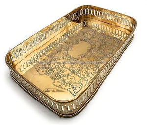 Brass Handmade Polished Eco-Friendly Square Modern Serving Tray by Artisan <b>Craft</b> | Customizable Size for Home & Wedding Decor - Product Image 1