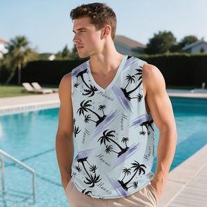 Camiseta Deportiva Personalizada para Hombre, Cuello en V, Tejido Elástico, Sin Mangas, para Gimnasio, Entrenamiento, Ropa Deportiva - Product Image 3