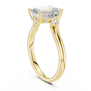Anillo de Compromiso Clásico de Oro Amarillo de 14K para Mujer, Diamante Cultivado en Laboratorio Certificado por IGI, Corte Esmeralda de 2CT, Aniversario, Boda - Product Image 3