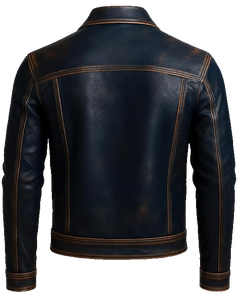 Mens Black PU Leather Breathable Eco-Friendly Winter Moto <b>Jacket</b> Streetwear Embroidered Classic Cafe Racer Casual <b>Slim</b> <b>Fit</b> - Product Image 3