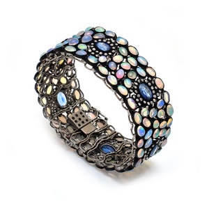 Ethiopian Opal Tennis <b>Bracelet</b> 925 Sterling <b>Silver</b> Women <b>Girls</b> Fine Jewelry <b>Bracelet</b> Unique Design Jewelry From Direct Factory - Product Image 1