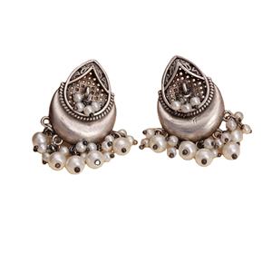 Pendientes Colgantes de Latón Plateado en Plata Antigua, Joyería Tradicional de Moda Boho para Mujer, Regalo para Fiesta - Product Image 1