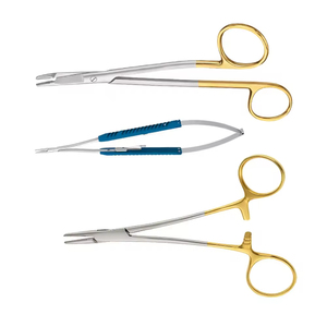 Kit d'instruments de suture de précision Azicon, ensemble de 3 porte-aiguilles microscopiques pour microchirurgie ophtalmique, chirurgie vasculaire et plastique - Product Image 4