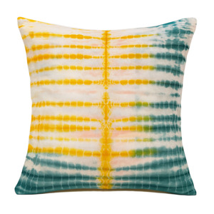 Housse de coussin en coton Shibori Tie Dye durable, faite à la main en Inde, bleue, carrée, pour canapé, lit, maison, hôpital, hôtel, imprimée - Product Image 5