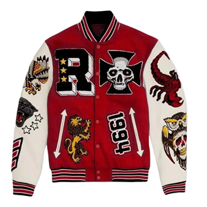 High Quality ODM OEM Customized Breathable Varsity <b>Jacket</b> Chenille Logo Embroidery Wool Body <b>Leather</b> Sleeves Premium Outerwear - Product Image 3