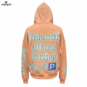 เสื้อฮู้ดดี้ผ้าฝ้ายแท้ 100% สไตล์สตรีทแวร์แบบยูนิเซ็กซ์  ผ้าฟลีซสำหรับผู้ชาย ทรงโอเวอร์ไซส์ เหมาะสำหรับฤดูหนาว - Product Image 4