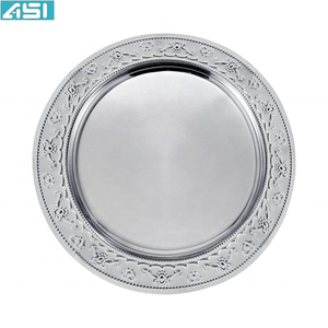 แผ่นเหล็กสแตนเลสสำหรับเสิร์ฟอาหารในงานแต่งงานจานโลหะอเนกประสงค์ดีไซน์ตามความต้องการ - Product Image 6