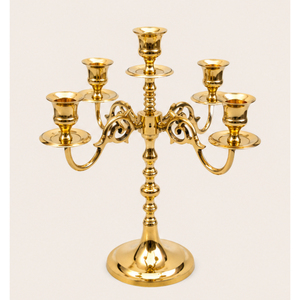 5 Arm Candelabra Antique Metal Candlestick Holder Metal Candle <b>Stand</b> for Wedding Table Centerpiece Hotel Home Christmas Decor - Product Image 1