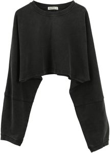Sudadera Corta con Capucha para Hombre, Efecto Desgastado por el Sol, Lavado Ácido, Bajo sin Rematar, Apliques, Parches Bordados, Estilo Vintage, 100% Algodón - Product Image 5