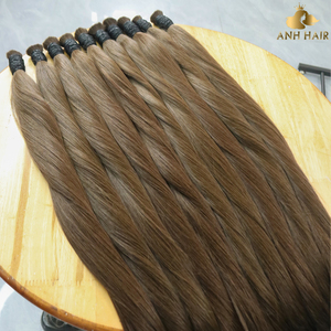 Raw Human Hair Straight Bulk - <b>Medium</b> <b>Brown</b> Natural Color 100% Unprocessed Vietnamese Hair for Braiding - Product Image 5