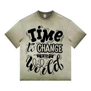 Camiseta Gráfica de Gran Tamaño para Hombre, Estilo Vintage, Lavado Ácido, Personalizada al por Mayor, OEM - Product Image 1