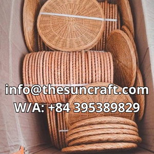 Mother's Day Rattan Placemat Hand-Woven Round Table <b>Mat</b> for Special Dinner Decor Elegant Natural Fiber <b>Plate</b> - Product Image 5