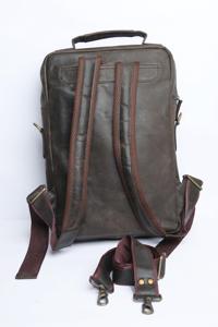 Sac à dos en cuir véritable rustique avec fermeture éclair, personnalisable, style vintage, pour ordinateur portable, voyage, école, unisexe HNBP-0060 - Product Image 5