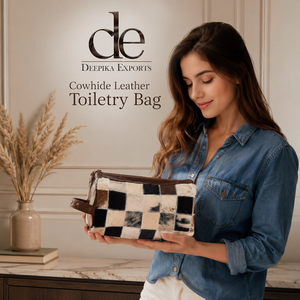 New Arrival Cowhide Leather Toiletry Organizer Shaving Kit <b>Man</b> Women Hair on Hide Travel Cosmetic Bags Makeup Bags - Product Image 6