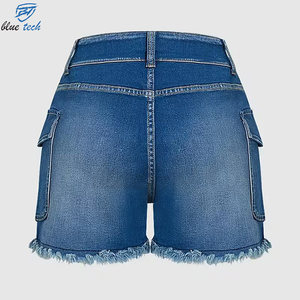 Shorts de Mezclilla para Mujer de Alta Calidad, Lavado Claro, Cintura Alta, Dobladillo Deshilachado, Ropa Casual, Venta al Por Mayor, Impresión de Logotipo Personalizado, OEM - Product Image 6