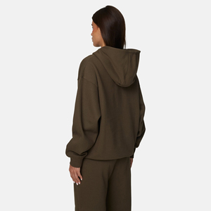 Sudadera con Capucha Extra Grande para Mujer, Color Sólido, Felpa de Algodón, Largo Regular, Ropa de Otoño - Product Image 5