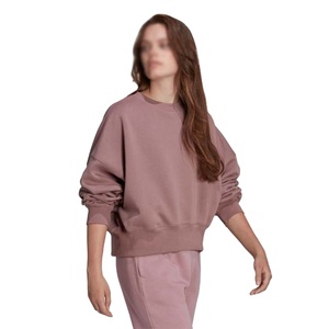 Sudaderas con capucha y sudaderas de mujer de manga larga con cuello redondo de gran tamaño Servicio OEM personalizable transpirable de talla grande - Product Image 4