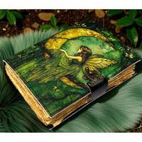 Livre de Sorcellerie Classique en Cuir Fait Main avec Serrure, Grimoire des Ombres, Livre de Sortilèges, Journal de Lecture Magique Wiccan Pagan