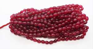 AAA <b>Ruby</b> Quartz Smooth Oval Beads 7x10 MM Red <b>Ruby</b> Quartz Gemstone Beads 16 Inch <b>Ruby</b> Quartz Oval Shape Loose Beads For Jewelry - Product Image 2