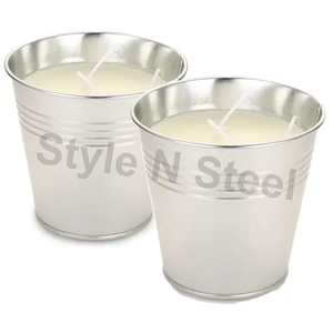 Bougies chauffe-plat en verre et acier parfumées pour Noël, Pâques, Anniversaire, Saint-Valentin, Diwali, Bars et Fêtes - Product Image 2