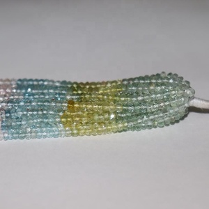 Cuentas Redondas Facetadas de Aguamarina Azul Natural de Primera Calidad, Multicolores, de 4 mm para la Fabricación de Joyas - Product Image 2