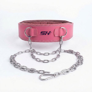 Cinturón de levantamiento de pesas de cuero con cadena de acero de calibre grueso, venta al por mayor, precio económico, servicio OEM, cinturón de powerlifting de tela de alta calidad - Product Image 1