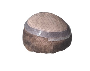 Couleur du modèle Silk Pro #   Perruque toupet 4 Remy en cheveux humains pour hommes avec patchs capillaires et insertion sans aiguille - Product Image 2