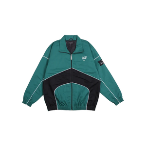 <b>Men's</b> Color Blocking Woven <b>Racer</b> <b>Jacket</b> Zipper Closure Stand Collar Sporty Style Breathable Polyester Spring Wear - Product Image 4