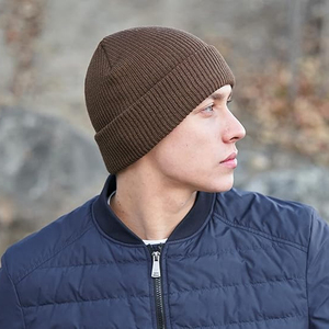 Wholesale White Rib Knit Beanie Hat <b>Winter</b> <b>Cap</b> Unisex Soft Warm Stretch Plain Skull <b>Cap</b> Custom Logo Hat - Product Image 4