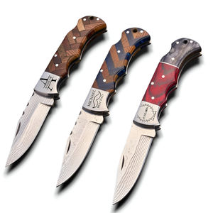 มีดอเนกประสงค์สแตนเลสลายดามัสกัสสำหรับล่าสัตว์ ตั้งแคมป์ พกพา ใช้งานกลางแจ้ง ตกปลา ล่าสัตว์ ป้องกันสนิมตลอดอายุการใช้งาน รับผลิตแบบ OEM ODM - Product Image 1