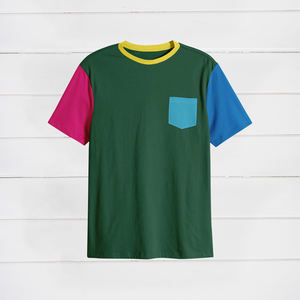 T-shirts personnalisés à manches courtes en coton multicolores à col rond avec broderie pour l'été, 280 g/m², coupe ample - Product Image 3
