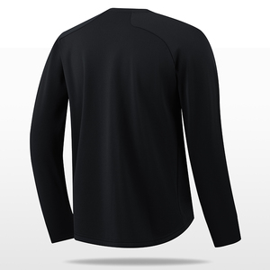 Men's Gray Long Sleeve <b>Raglan</b> <b>T</b>-<b>Shirt</b> 100% Polyester Quick Dry Regular Fit O-Neck Casual Wear - Product Image 6