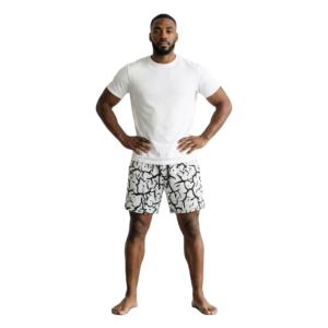 Shorts de basketball pour hommes en toile de polyester épais, imprimés sur mesure, avec sérigraphie, taille élastique, haute qualité, 5 pouces - Product Image 1