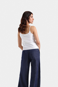 Women's Breathable Knitted Casual Ribbed Backless Tank <b>Top</b> New Hot Spring Summer Plus Size Pure Color 100% Cotton Eco-Friendly - Product Image 3