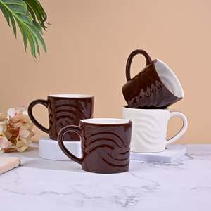 Set of 4 Brown Shoreline Drift <b>Ceramic</b> <b>Cups</b> - Product Image 5