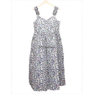 Eco-friendly Washable Dry Cleaning Custom Women's <b>Vintage</b> V-neck Full Sleeve 100% Cotton Knitted Digital Printed Floral <b>Dress</b> - Product Image 2