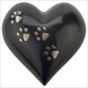<b>Black</b> Heart Shaped Cremation Urn with Gold Angel <b>Wings</b> Design for Adult Ashes Keepsake Heart Urn For Human Ashes - Product Image 4