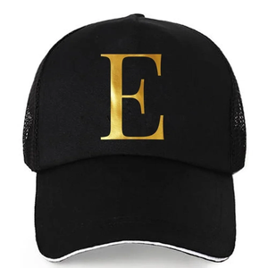 หมวกเบสบอลฮิปฮอป 1 ชิ้นพร้อมพิมพ์ตัวอักษรสีทอง, ตัวล็อคแบบตะขอและห่วงที่ปรับได้, ด้านหลังเป็นตาข่ายระบายอากาศได้, หมวกสตรีทน้ำหนักเบา - Product Image 3