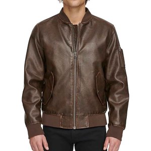 Chaqueta Bomber de Cuero para Hombre de Alta Calidad, Piel de Oveja Genuina, Abrigo Casual de Invierno con Dobladillo Acanalado, Moda Urbana - Product Image 6