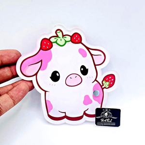 Azulejos de pestañas personalizados con diseño de vaca, placa de acrílico para pestañas, placa de soporte para pestañas, azulejo para extensión de pestañas con imán - Product Image 1