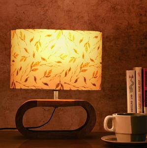 Modern Wooden Table Lamp with White Fabric Drum Shade Warm White <b>Light</b> for Bedroom Decorative <b>Lighting</b> - Product Image 3