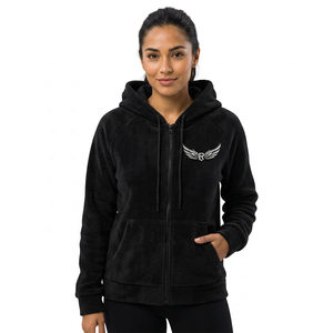 Unisex Black Fleece Hooded Zip-Up Sweatshirt Regular Fit Casual Winter Wear 100% Polyester <b>Sherpa</b> Soft Full Zip <b>Hoodie</b> - Product Image 4