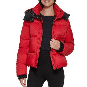 Customized Casual Women Knitted Waterproof Breathable Soft Winter Puffer <b>Jacket</b> Front Hooded Collar New Premium Top Quality - Product Image 3