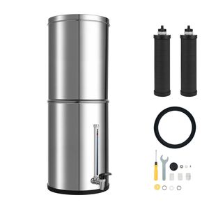 Système de filtration d'eau par gravité en acier inoxydable 304 pour comptoir, 3,25G, réduit le plomb jusqu'à 99% - Product Image 1