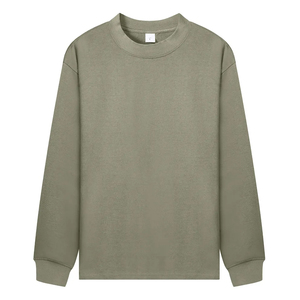 High Quality 100% Cotton Jersey Mock Neck Raglan Sleeve T Shirt Men Casual Plain Tee Custom Logo Bulk Supplier - Product Image 1