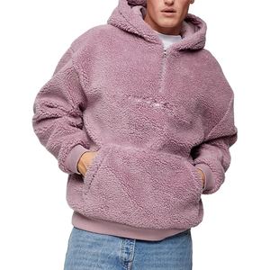Fashion Winter Warm <b>Men's</b> <b>Hoodie</b> Teddy <b>Sherpa</b> Jacket Blank Plus Size Relaxed Fluffy <b>Sherpa</b> <b>Hoodie</b> With Pockets OEM - Product Image 1