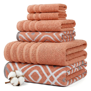 Serviettes de bain d'hôtel en coton jacquard de luxe, très résistantes, douces, absorbantes et à séchage rapide, pour spa et resort - Product Image 1