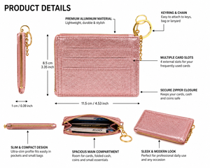 WRIZA Aluminum Zipper <b>Card</b> <b>Holder</b> <b>Slim</b> Secure Wallet Alternative with Premium Construction for Professional Daily Use - Product Image 2