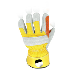 Cow Split Leather Anti-Static Grain Safety Anti-Slip Anti-Cut Working <b>Gloves</b> Heavy Duty Work Lining Rubberized Cuff 10-inch - Product Image 5