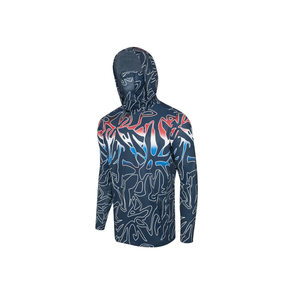 Hoodrix Wears Factory Price Custom Printed Spandex/Polyester Pullover Fishing Wear Long Sleeve Hooded UPF 50+ Moisture Wicking - Product Image 1